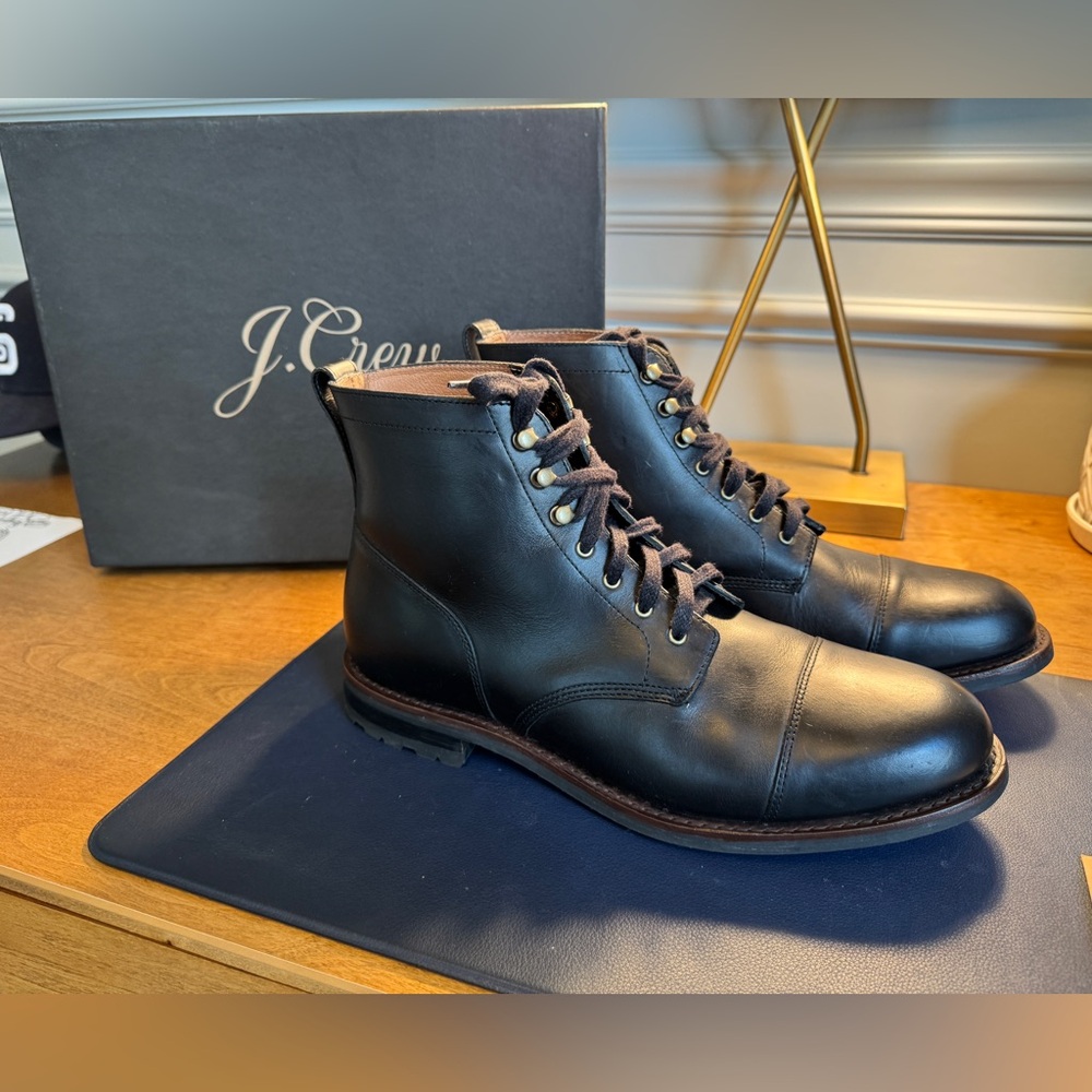 J. Crew Men's Kenton Cap Toe Leather Boots